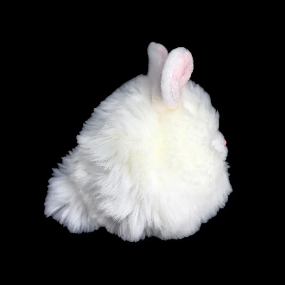 Aurora White Bunny Rabbit Plush Stuffed Animal Pink Ears Floppy Soft Easter 6 In